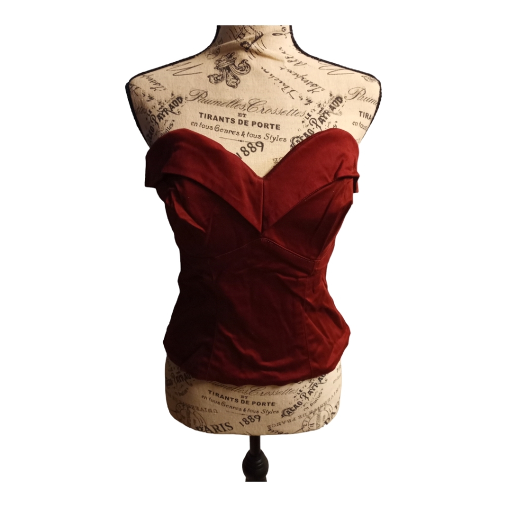 Burgundy Wine Corset Bustier Pony Tales Fables by Barrie Medium